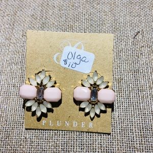 Pink and cream earrings